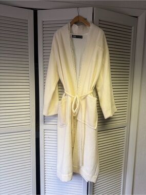 Zara Ivory spring wool coat XS
